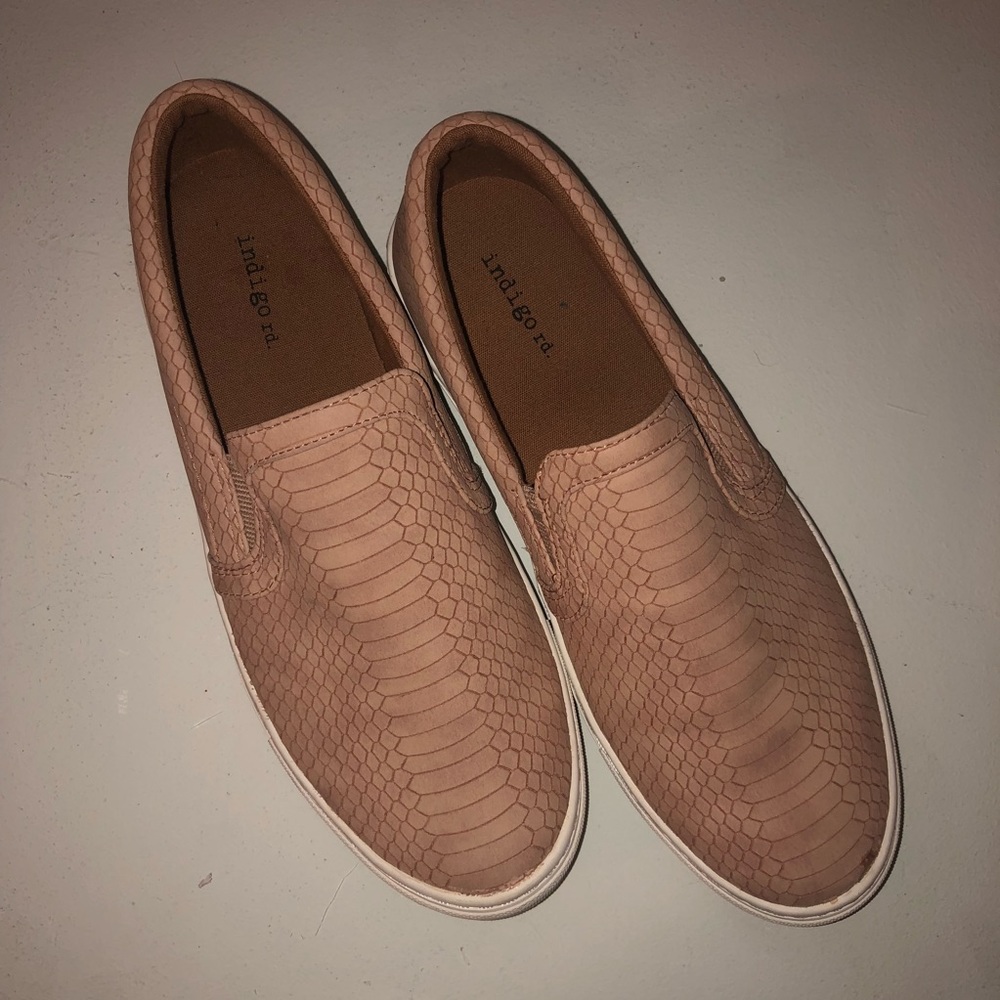 Indigo Snake print slip-ons